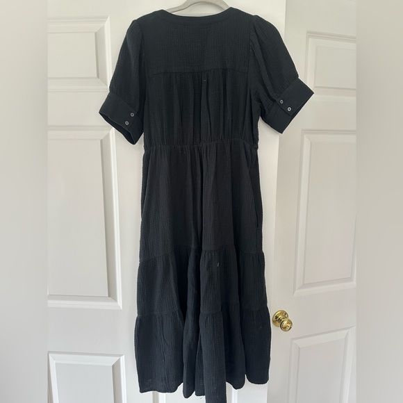 Madewell Lightspun Button-Front Tiered Midi Dress - Picture 4 of 4